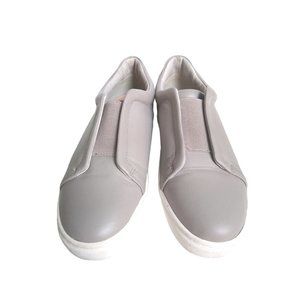 Slip On Platform Sneaker Loafer HALOGEN Gray Leather CARMEN Shoes Size 6.5